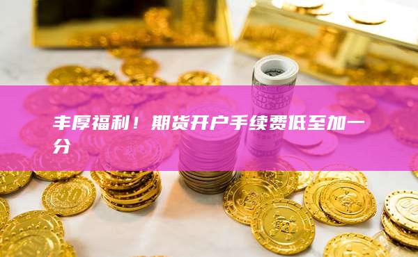豐厚福利!期貨開戶手續費低至加一分